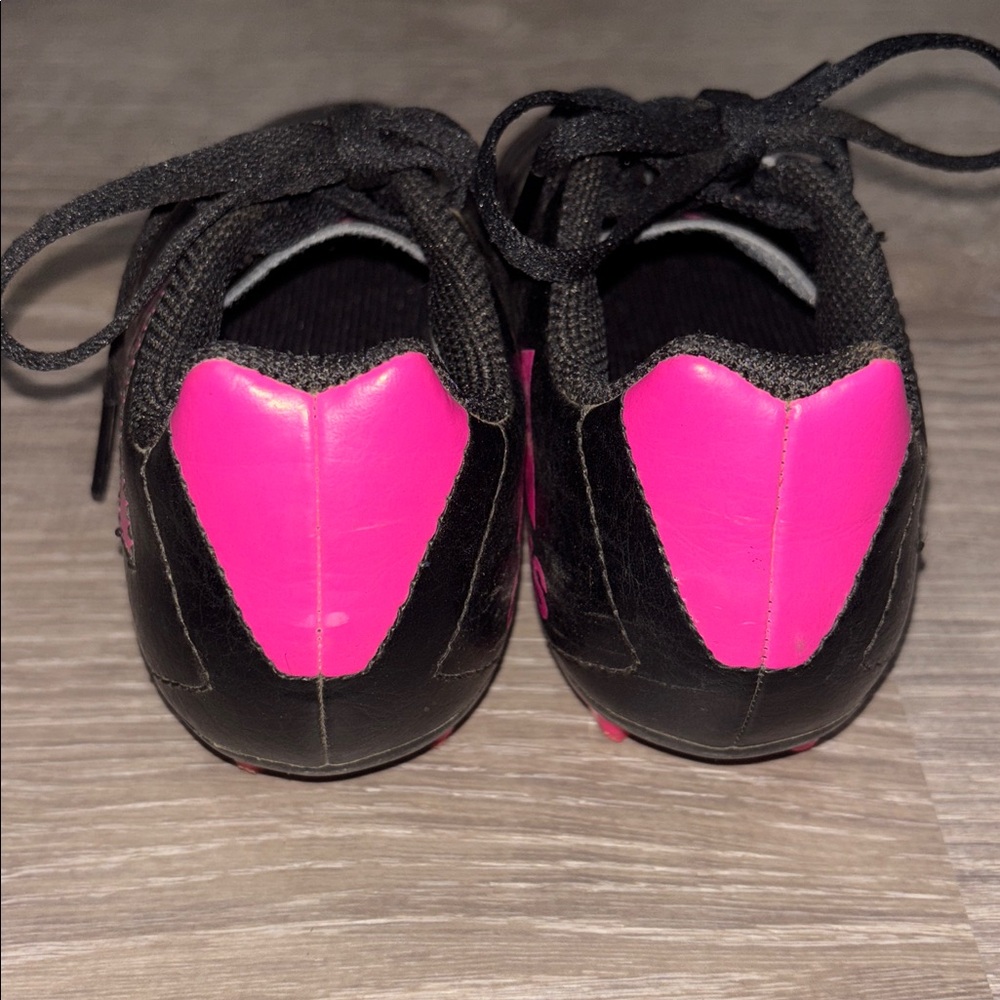 Adidas Black Cleats with Pink Highlights - Size 11K - Picture 3 of 7